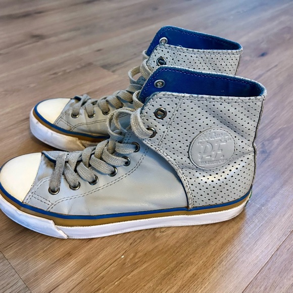 P.F. Flyers Shoes - PF Flyer Bob Cousy Special Edition Gray High-Top Sneakers with Blue Accents